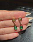 WHERE THE GREEN GRASS GROWS UNDER A FAT YELLOW SUN // ONE OF A KIND FANCY YELLOW DIAMOND AND EMERALD EARRINGS