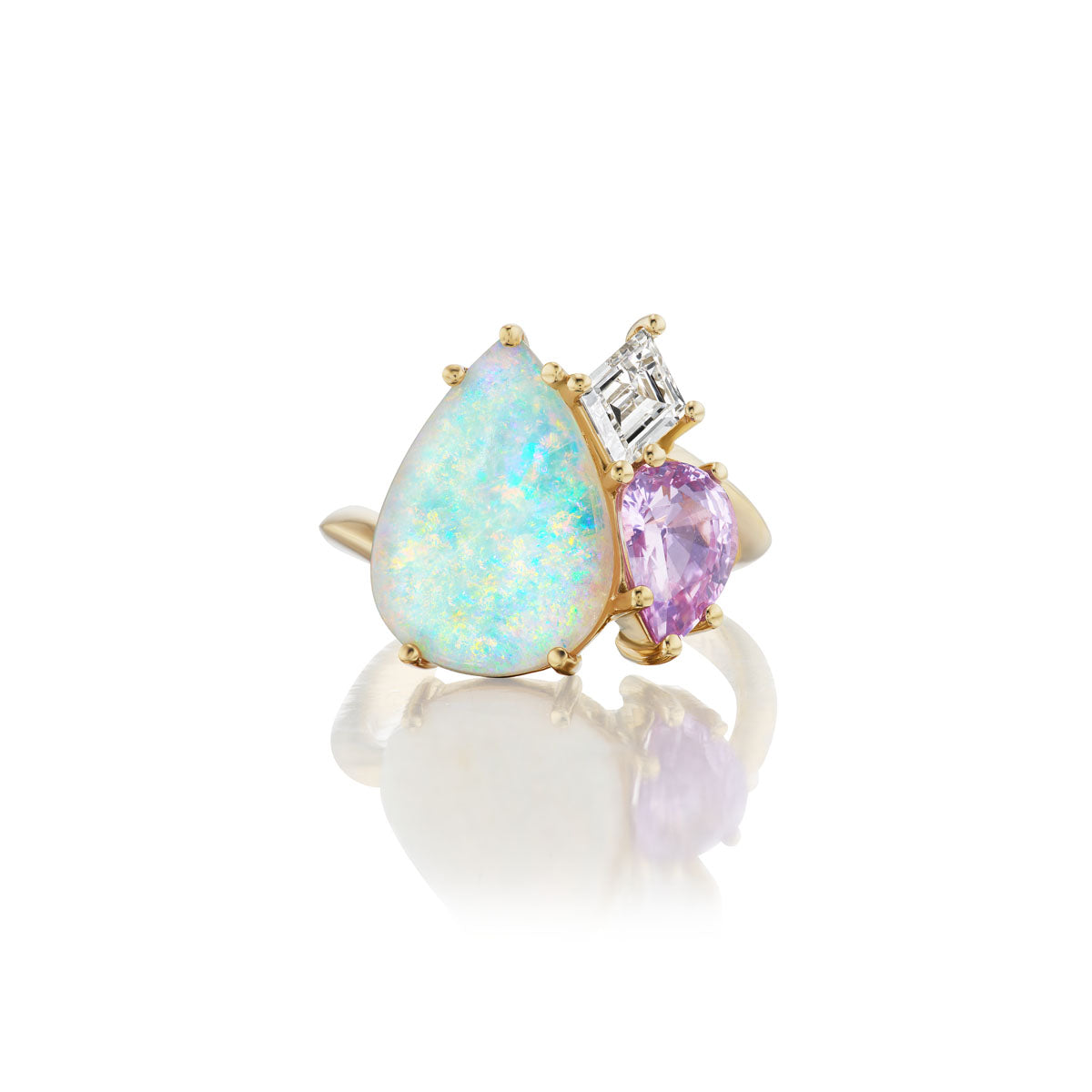 THE &#39;COTTON CANDY&#39; THREE STONE RING