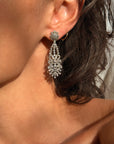 THE WAY THESE DIAMONDS GLOW SO SOFTLY MAKE ME DREAM OF SOFT KISSES ON HER NECK // ANTIQUE ROMANTIC DIAMOND GARLAND EARRINGS