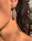 THE WAY THESE DIAMONDS GLOW SO SOFTLY MAKE ME DREAM OF SOFT KISSES ON HER NECK // ANTIQUE ROMANTIC DIAMOND GARLAND EARRINGS