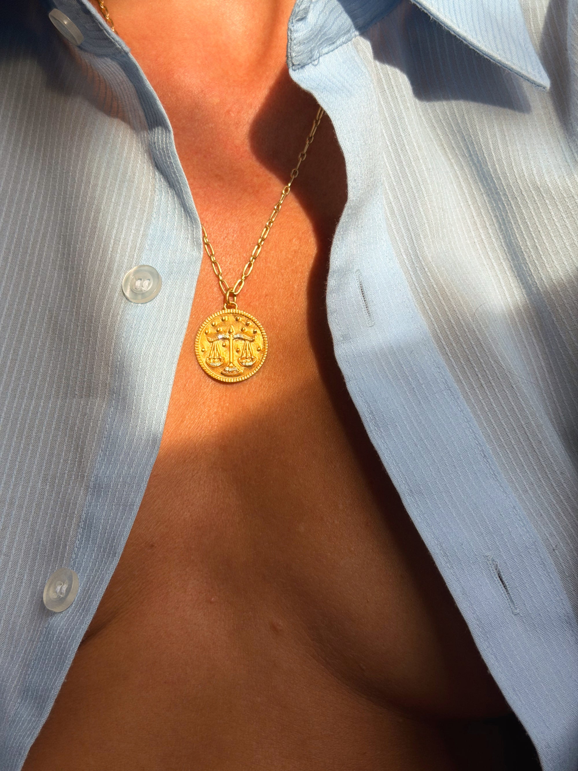 I'M A LIBRA, OF COURSE JUSTICE MATTERS TO ME // GOLD AND DIAMOND LIBRA ZODIAC PENDANT