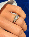 MY LOVE IS ONE UNTIL THE END // "COFFIN" SHAPED RING WITH 1.04CT TAPERED BAGUETTE