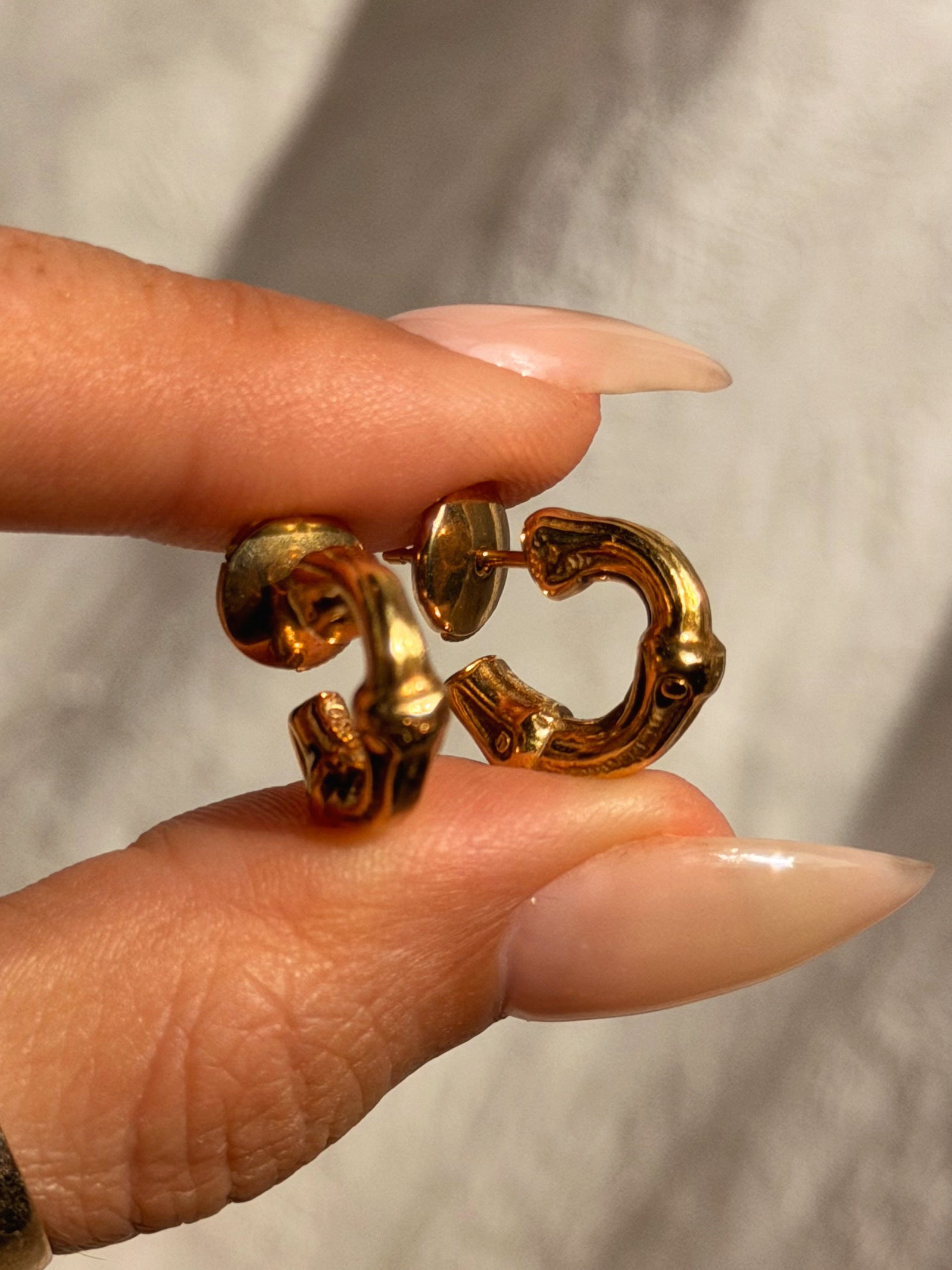 I GROW LIKE WILD BAMBOO, FAST AND SELF ASSURED // VINTAGE ELSA PERETTI FOR TIFFANY BAMBOO HUGGIE HOOPS