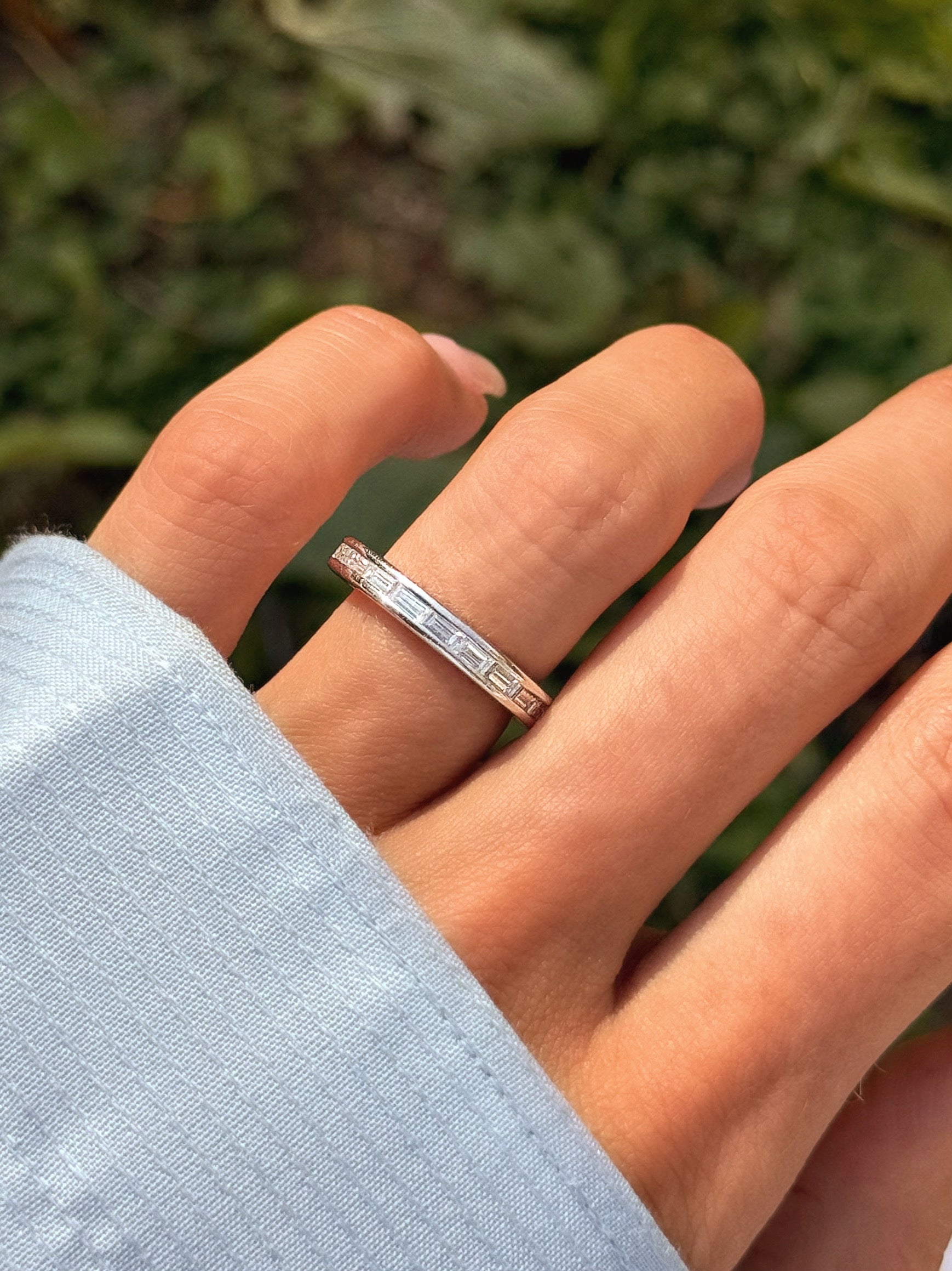 I HAVE TO SEE A MAN NAMED JACOB ABOUT A BAGUETTE // ESTATE DIAMOND ETERNITY BAND JACOB &amp; CO SZ 6