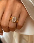 THERE'S JUST NOTHING LIKE YOU, YOU ARE PERFECT IN EVERY WAY // 3CT ANTIQUE PEAR SIGNET ENGAGEMENT RING