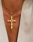 JUST KEEP IT HUMBLE // VICTORIAN ENAMEL ADN DIAMOND CROSS