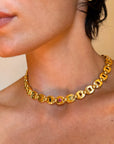 I SPELL LOVE WITH "D I O R" // VINTAGE CHRISTIAN DIOR SAPPHIRE AND RUBY GOLD NECKLACE
