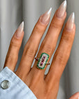THE CORE OF ME REMAINS RESILIENT LIKE RUBIES // ANTIQUE RUBY, DIAMOND AND EMERALD RING