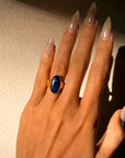YOUR HAND IN MINE AS WE LAY IN THE MIDNIGHT GRASS AND WATCHED THE STARS // GORGEOUS VINTAGE LAPIS RING WITH THICH BAND