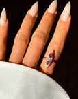 TO THE RHYTHM OF MY HEARTBEAT // ANTIQUE RUBY NAVETTE RING