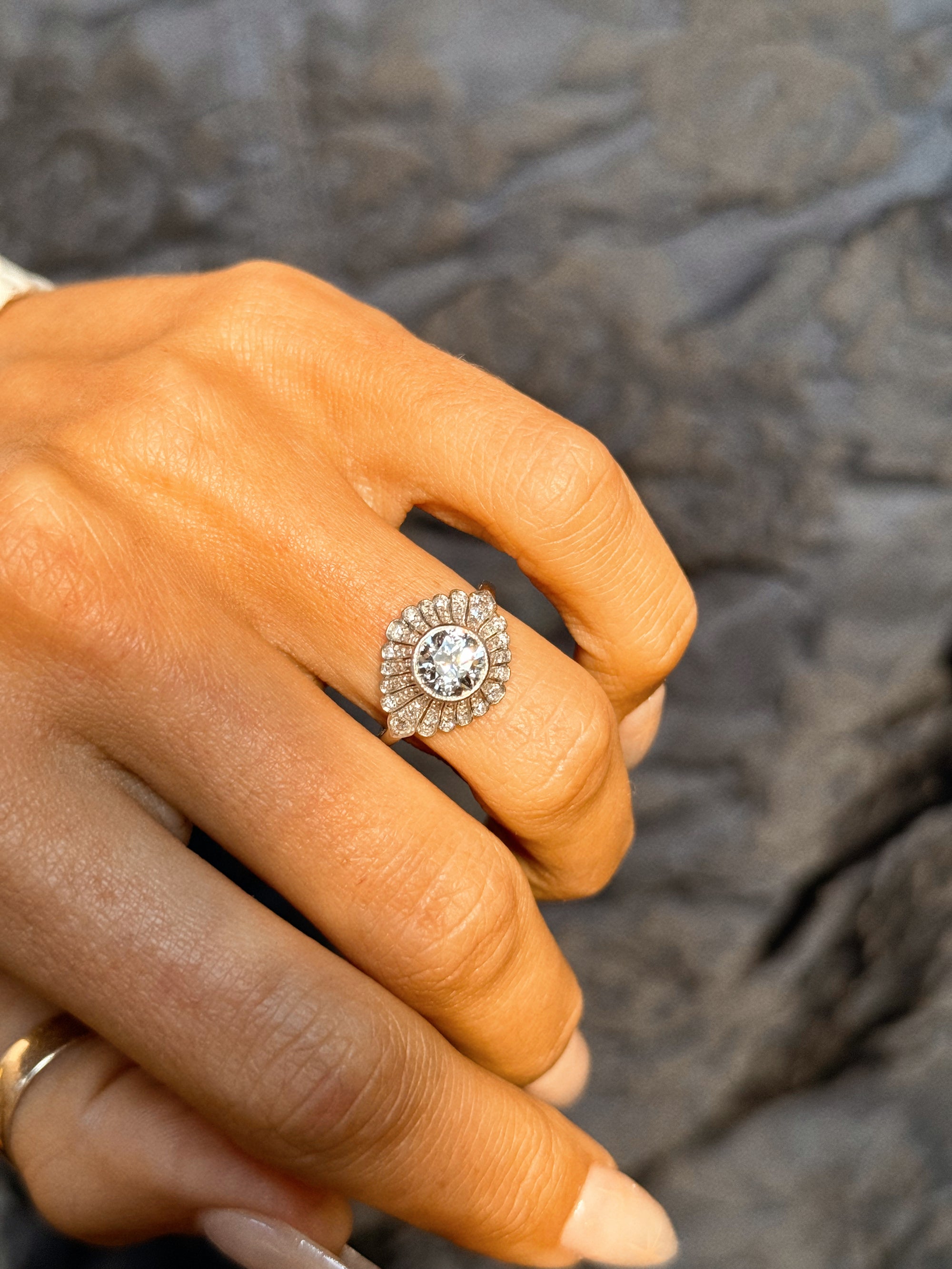 I JUMPED WITH NOTHING BUT THE DEEP KNOWING THAT I WOULD FLY // EXQUISITE ART DECO &#39;FEATHERED&#39; DIAMOND RING