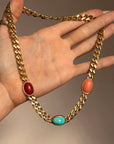 I AM THE DAUGHTER OF RED CLAY, OF THE PINK SUNSET AND OF THE ENDLESS BLUE SKY // VINTAGE STONE CUBAN LINK CHAIN