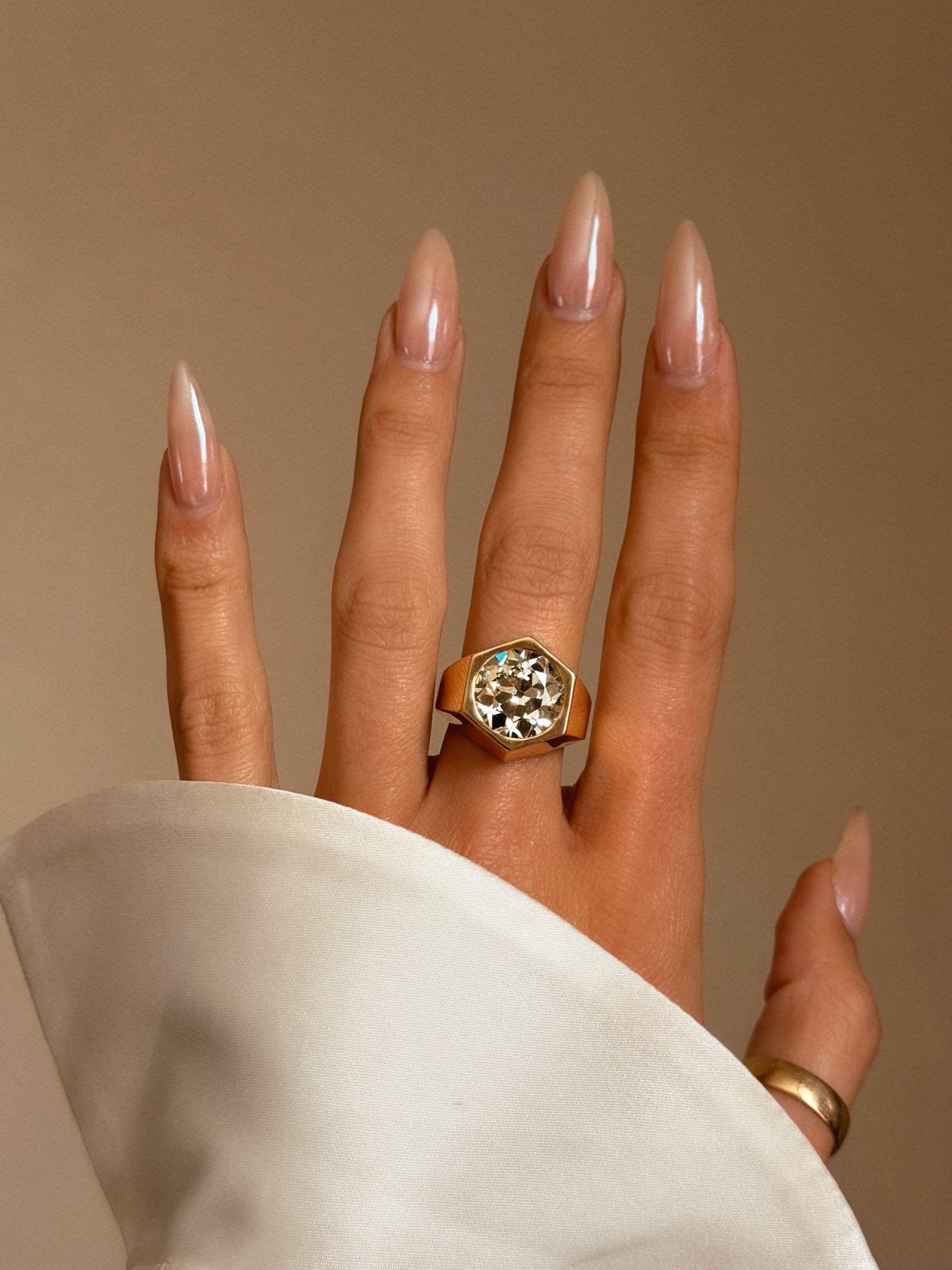 THERE IS NOTHING IN THIS WORLD THAT I AM NOT BUILT FOR // 8.22ct OLD EUROPEAN CUT HARDWARE RING