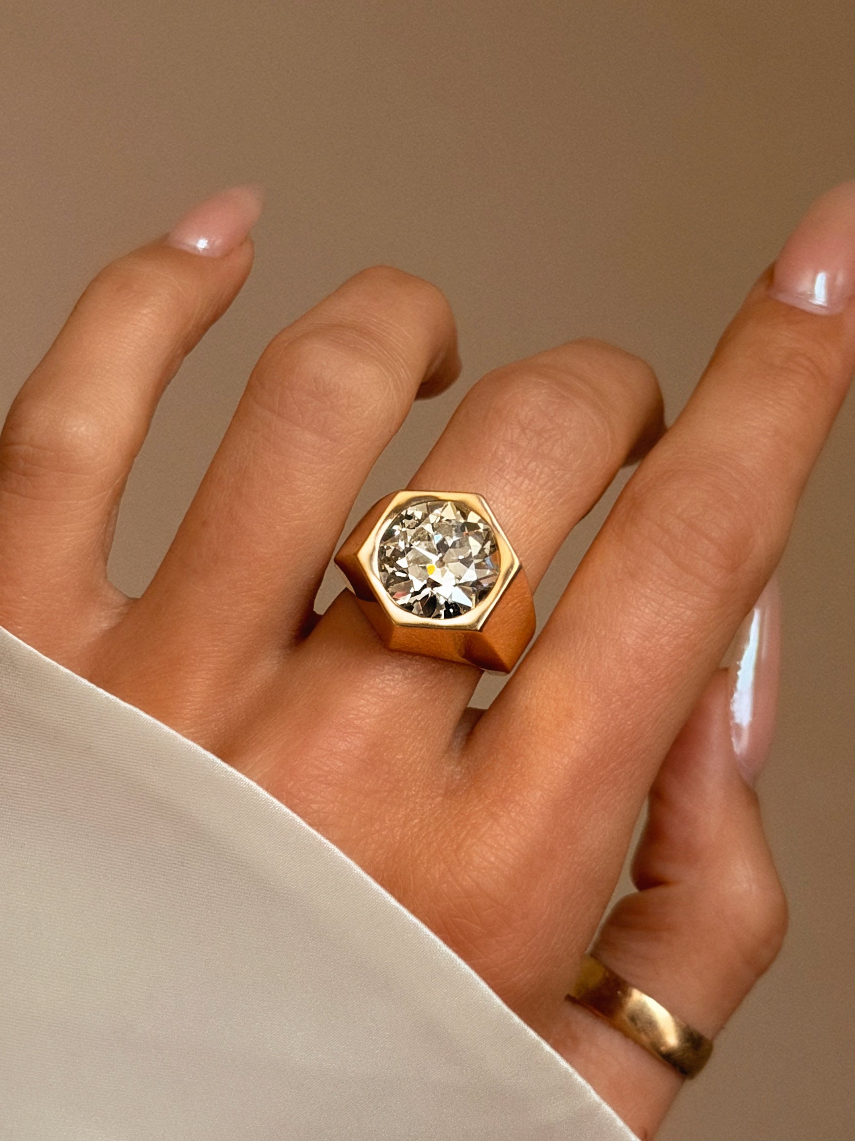 THERE IS NOTHING IN THIS WORLD THAT I AM NOT BUILT FOR // 8.22ct OLD EUROPEAN CUT HARDWARE RING