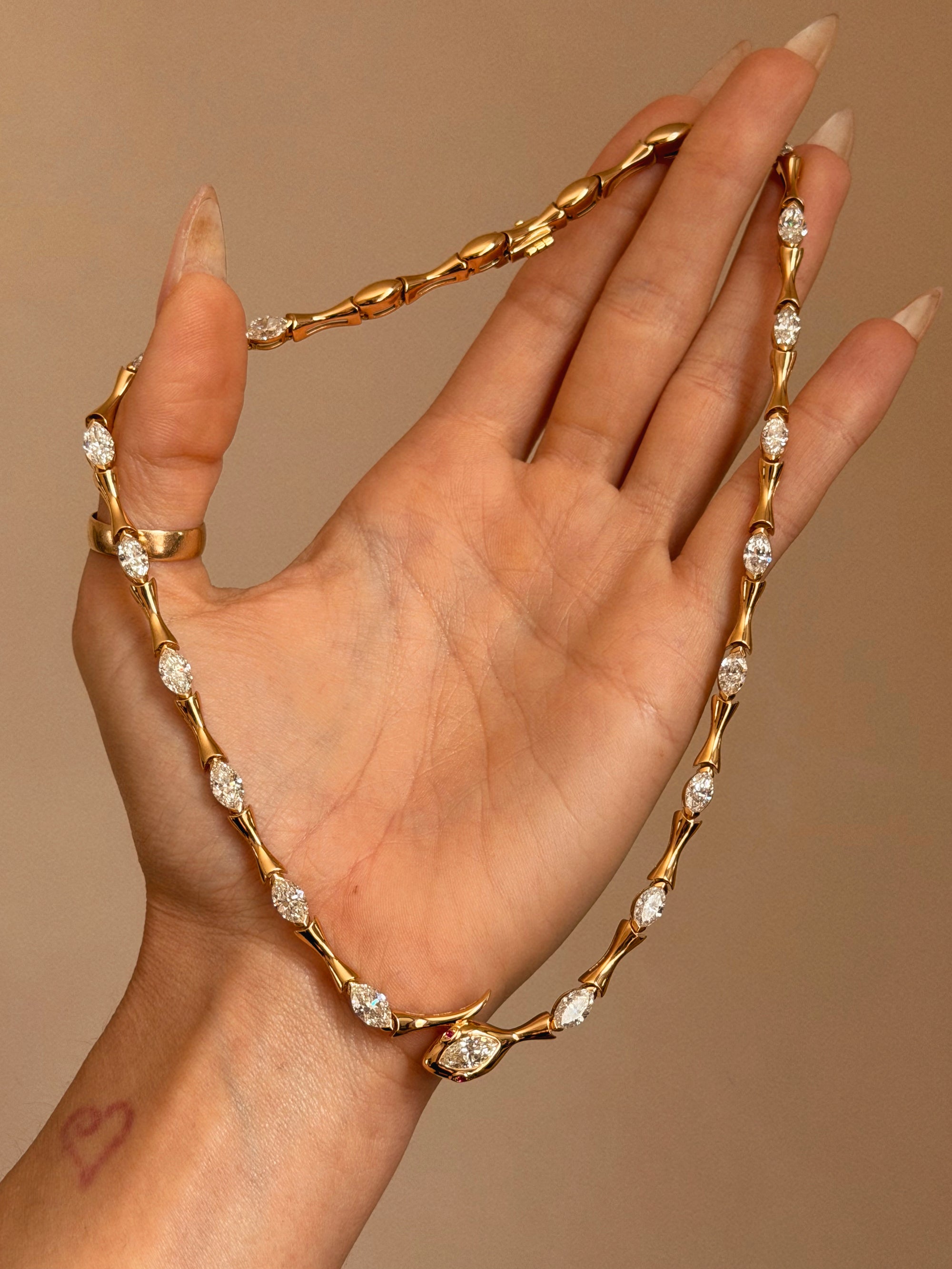 FEET ON THE GROUND HEAD IN THE SKY // MARQUISE SERPENT COLLAR NECKLACE