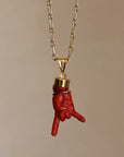 I AM DIVINELY PROTECTED AND SURROUNDED BY ALL THAT IS GOOD // ITALIAN CORAL EVIL EYE TALISMAN