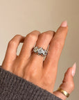 OF PAST, PRESENT, FUTURE AND LOVING WITH THE FULLNESS OF THE MOON // VINTAGE THREE STONE RING