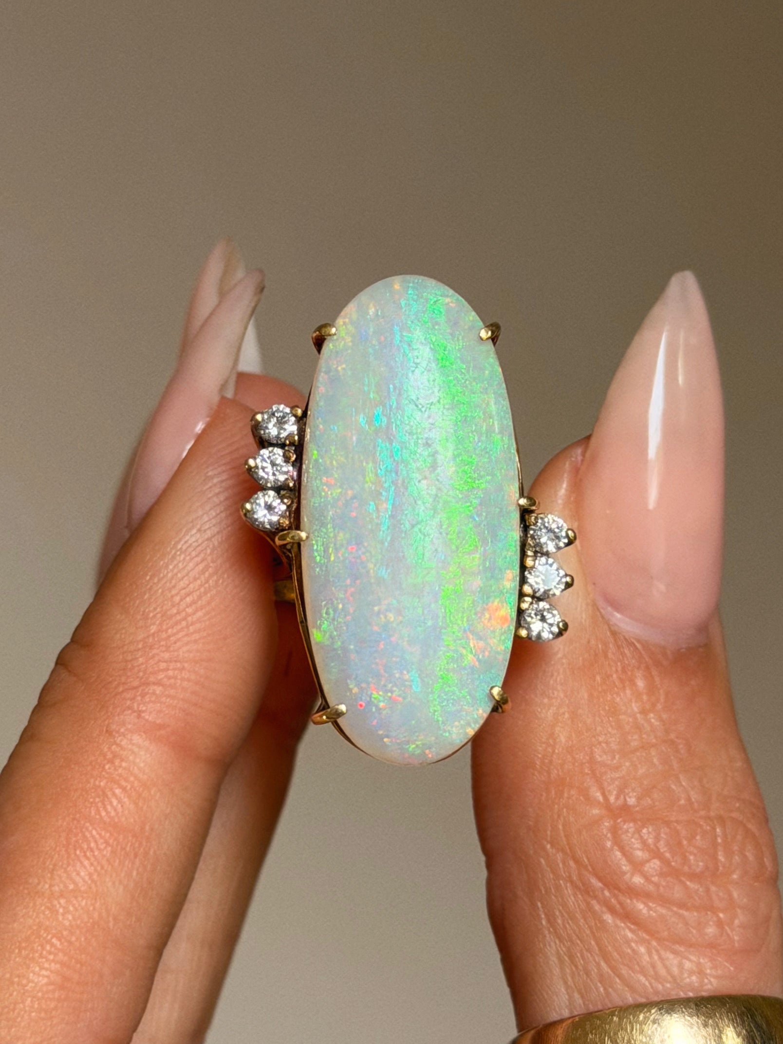 WHEN YOU LOOK AT ME I FEEL AS A PRISM MUST WHEN THE SUN SHINES THROUGH // VINTAGE OPAL RING