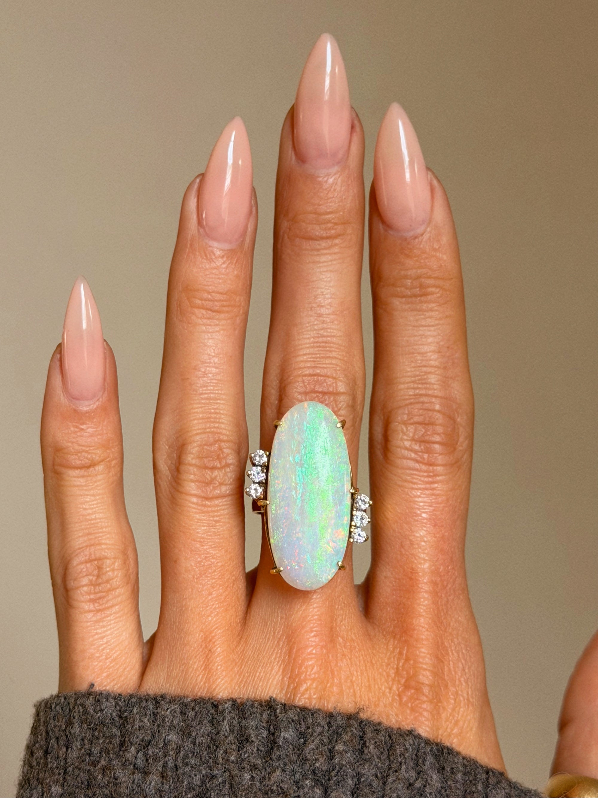 WHEN YOU LOOK AT ME I FEEL AS A PRISM MUST WHEN THE SUN SHINES THROUGH // VINTAGE OPAL RING