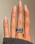 TAKE ME TO WHERE THE RIVER RUNS COOL AND FREE THROUGH THE MOUNTAIN TOPS // VINTAGE PEARL AND SAPPHIRE RING