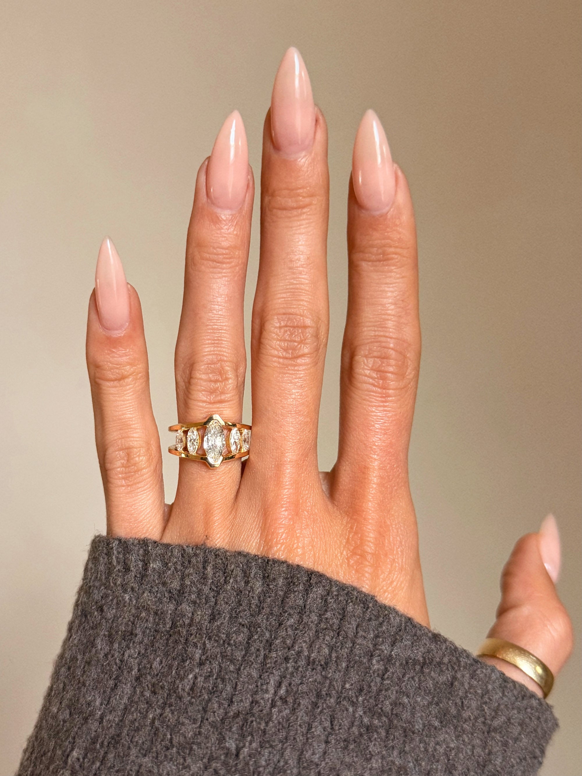 I WANT TO BUILD A CATHEDRAL OF YOU // MARQUISE AND MOVAL FIVE STONE ENGAGEMENT RING