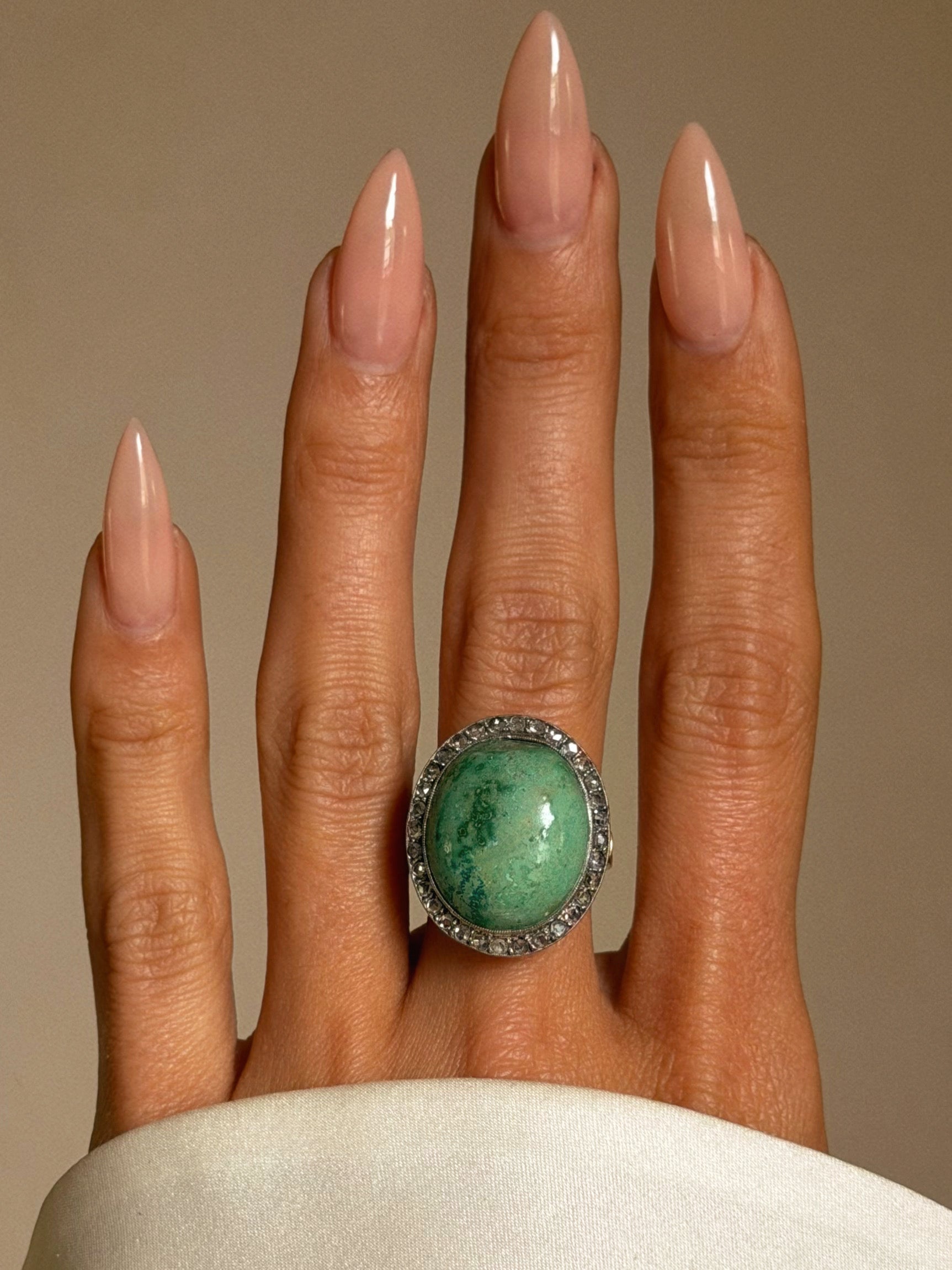 UNDERNEATH THE DESERT SKIES I RAN ACROSS THE RED DIRT LIKE I HAD BEEN REBORN // EDWARDIAN TURQUOISE AND DIAMOND RING