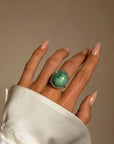UNDERNEATH THE DESERT SKIES I RAN ACROSS THE RED DIRT LIKE I HAD BEEN REBORN // EDWARDIAN TURQUOISE AND DIAMOND RING