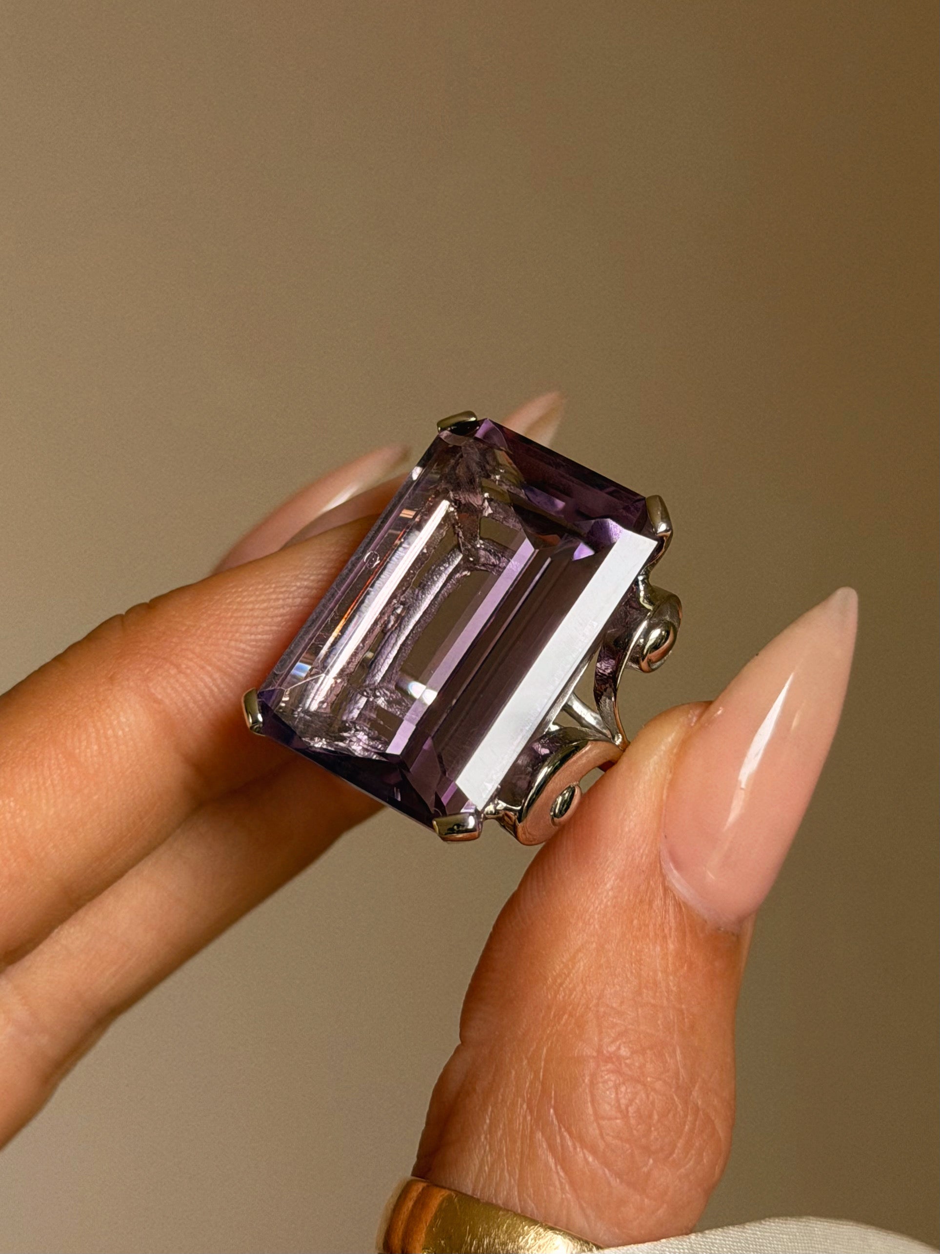 THE LAVENDER SCENT HIT ME ON THE BREEZE BEFORE I COULD SEE THE FIELDS AND I KNEW I WAS HOME // MID CENTURY GIANT COCKTAIL RING