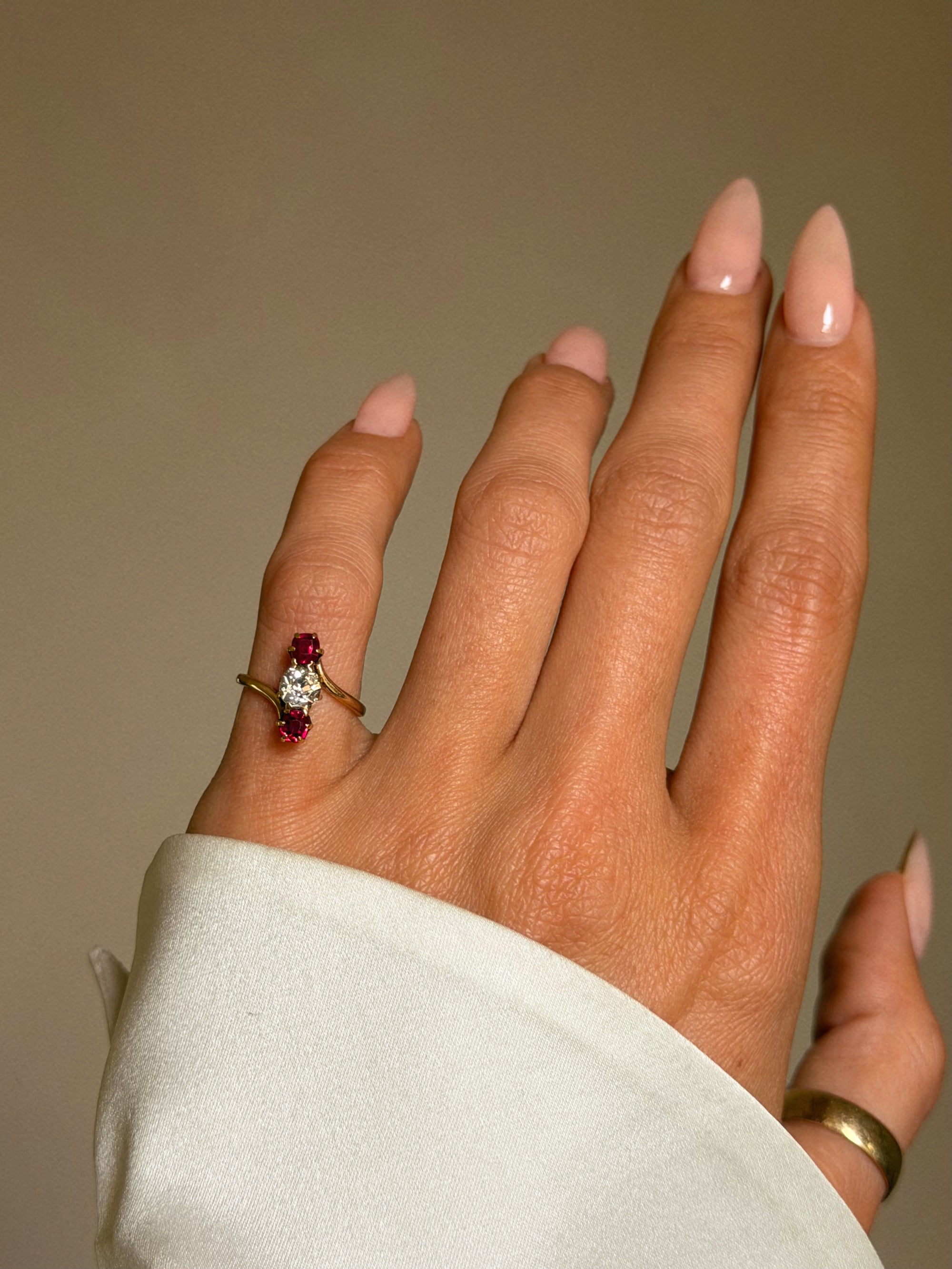 TWO HEART BEATS AND A KISS OVER YOUR EYES // VICTORIAN RUBY AND DIAMOND RING