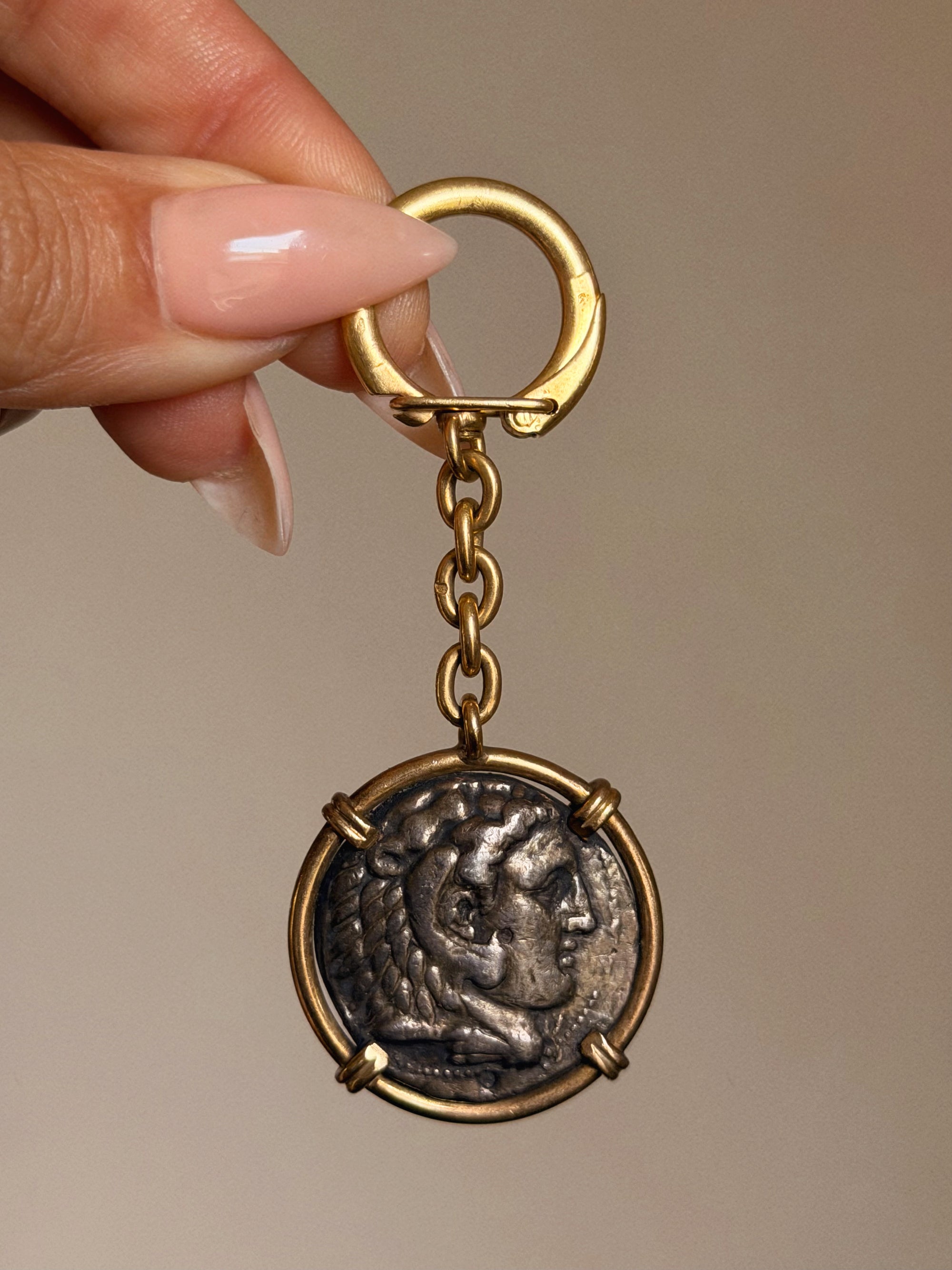 OF HERCULES AND LIONS AND THE QUEST FOR A FATHER'S APPROVAL // ANCIENT GREEK COIN WITH ANTIQUE FRENCH CLIP
