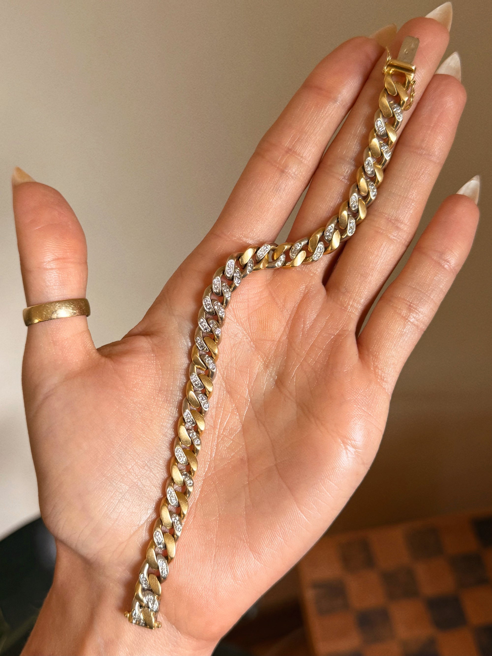 MY KINDNESS IS A COURAGE AND A STRENGTH // VINTAGE DIAMOND TWO TONE CURB LINK BRACELET