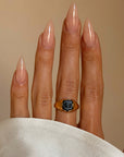 OF BRAZEN SERPENTS AND MYTHICAL BEASTS // EARLY VICTORIAN HIDDEN LOCKET BLOODSTONE SIGNET RING INTAGLIO