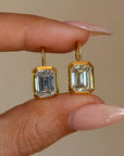 SISTERS NOT TWINS // 6.01ct EMERALD CUT DIAMOND DROP EARRINGS
