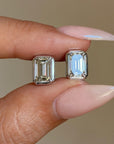 OF WATCHING THE ICE SLIDE DOWN YOUR BODY AND POOL IN ALL THE RIGHT PLACES // 3.53tcw EMERALD CUT DIAMOND STUDS
