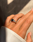 YOU ARE MY DARK VALENTINE NOW AND ALWAYS // BLACK DIAMOND AND COFFIN CUT DIAMOND RING