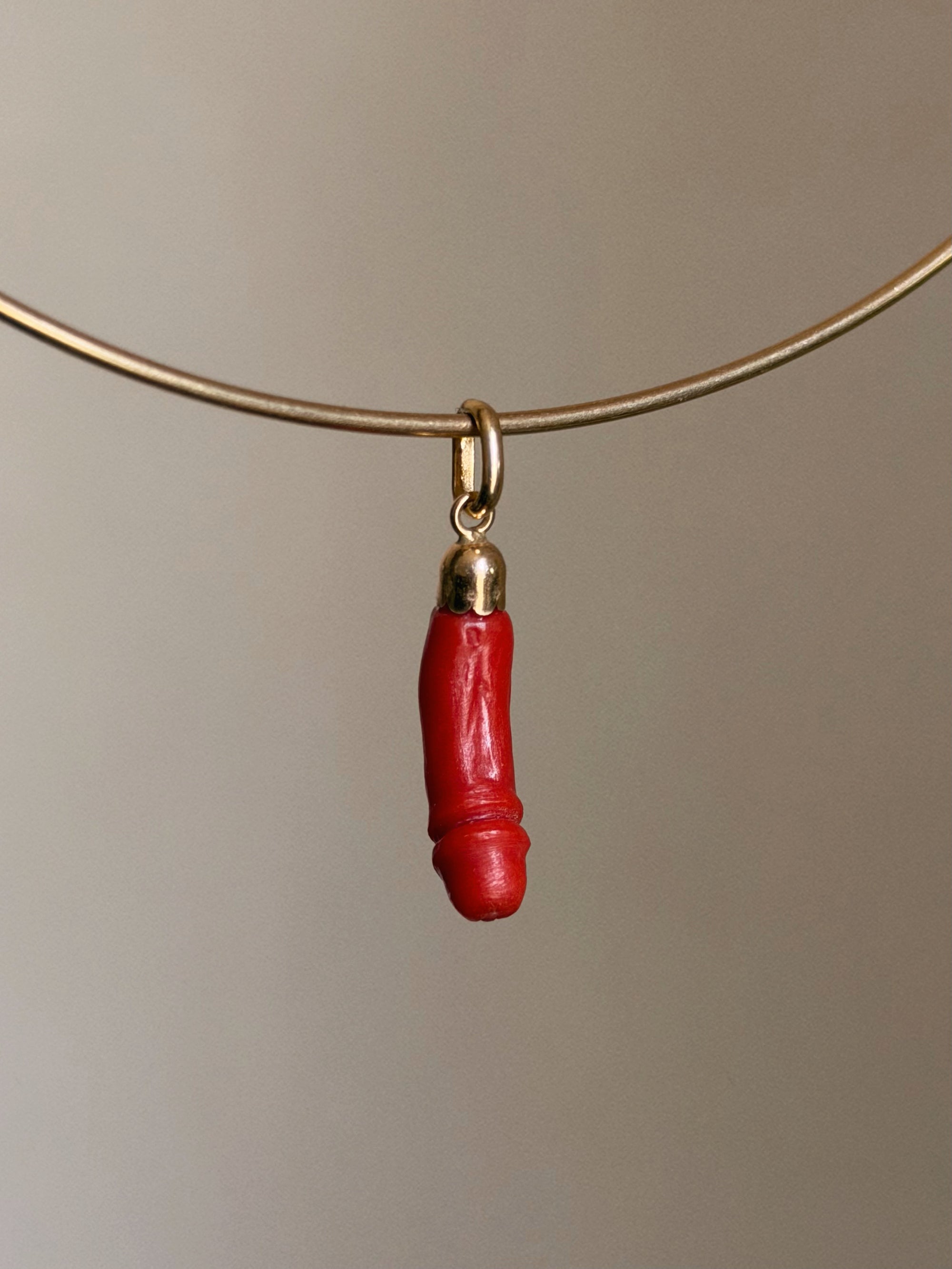 SHE'S JUST GOT THIS SMILE LIKE IT'S GOING WELL, YOU KNOW? // HAND CARVED ITALIAN CORAL PHALLIC CHARM