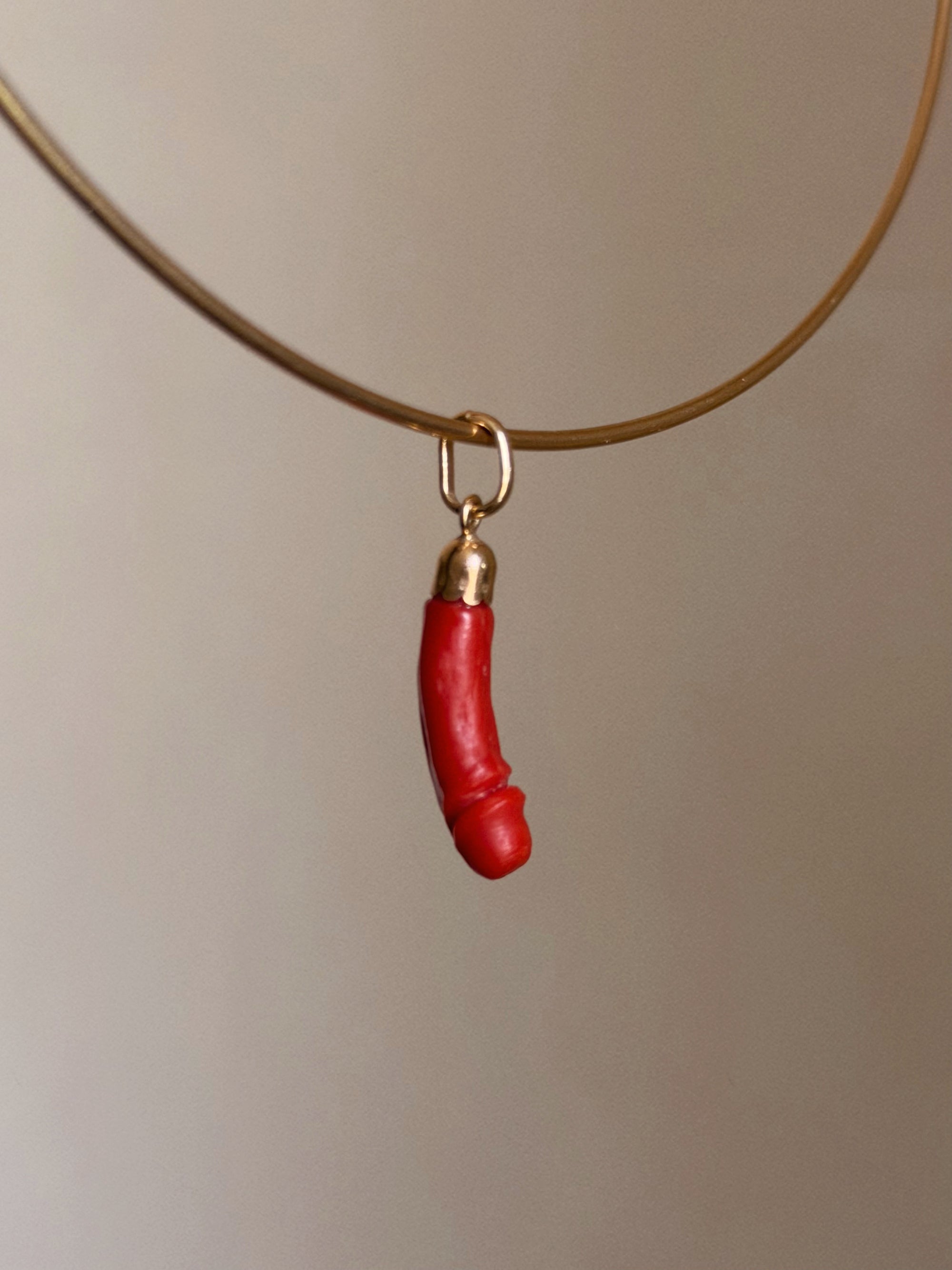 SHE'S JUST GOT THIS SMILE LIKE IT'S GOING WELL, YOU KNOW? // HAND CARVED ITALIAN CORAL PHALLIC CHARM