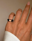 FLY ME TO THE MOON // WINGED MOONSTONE RING OF THE ARTS AND CRAFTS ERA