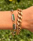 LAY YOUR HEAD DOWN HERE, LOVE ON THIS PATCH OF MOSS AND LISTEN TO THE TRICKLING STREAM // FRENCH DECO COLOMBIAN EMERALD AND OLD MINE CUT DIAMOND BRACELET