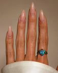MAY THE GRAPES OF WRATH YEILD THE SWEETEST OF WINES // VICTORIAN TURQUOISE GRAPE MOTIF BACCHANAL RING