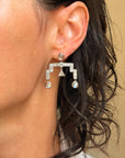 THE MOST BEAUTIFUL ALIEN CAME TO ME ON A MOONBEAM AND DANCED ALL NIGHT LONG // REPURPOSED DECO DIAMOND AND MOONSTONE CHANDELIER EARRINGS