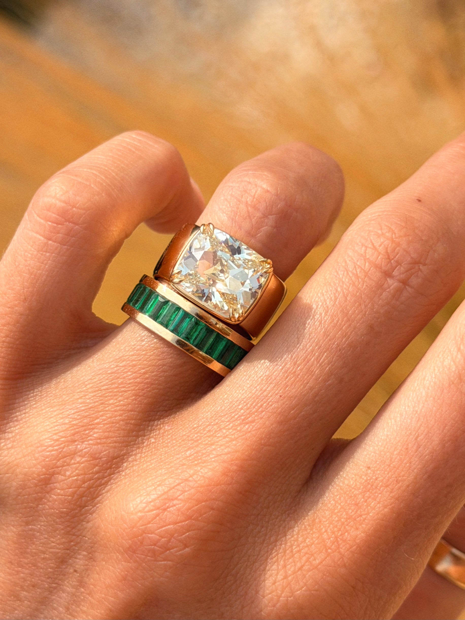 I PAY YOUR GRASS NO MIND, MINE IS SO LUSH AND GREEN UNDERFOOT // EMERALD BAGUETTE STACKING BAND