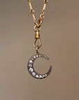 I'M JUST HANGING ON YOUR EVERY WORD // VINTAGE OLD MINE CUT DIAMOND CRESCENT MOON