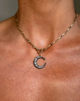 I'M JUST HANGING ON YOUR EVERY WORD // VINTAGE OLD MINE CUT DIAMOND CRESCENT MOON
