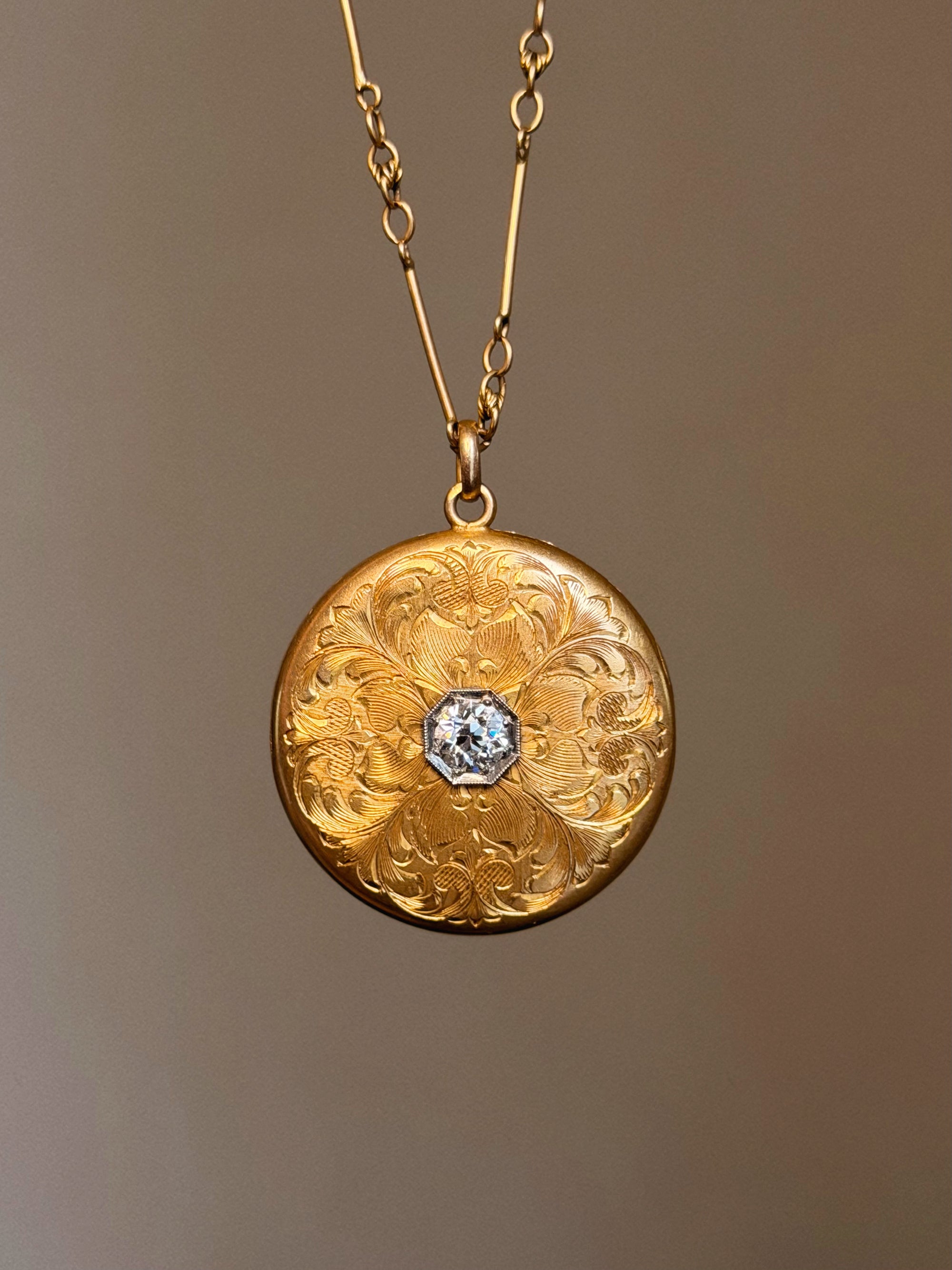 IT WAS THE NIGHT BEFORE CHRISTMAS AND I JUST LOVED YOU, SO MUCH // 1939 HAND ENGRAVED DIAMOND LOCKET