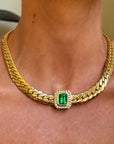 TAKE MY BREATH AWAY // INCREDIBLE BOLD 80'S EMERALD AND DIAMOND COLLAR NECKLACE