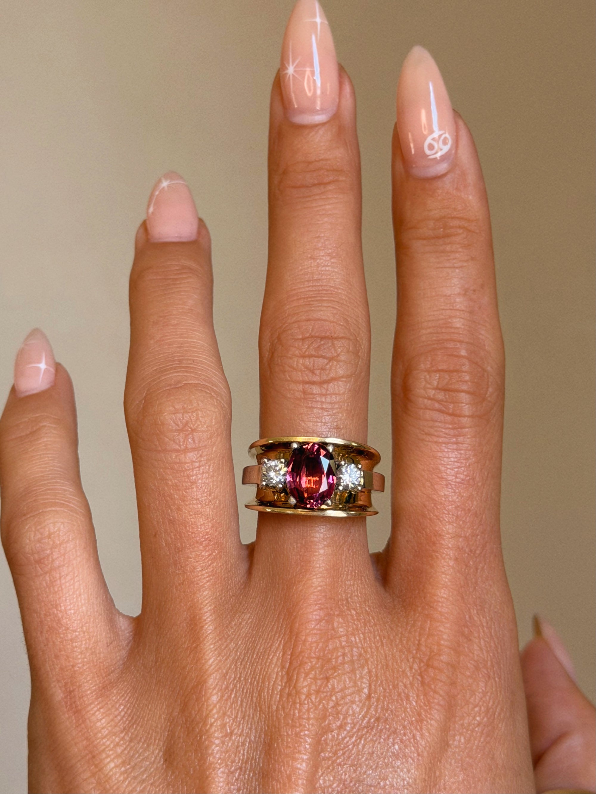 ROSES FOR YOUR CHEEKS, ROSES FOR YOUR EYES // VINTAGE PINK TOURMALINE AND DIAMOND RING