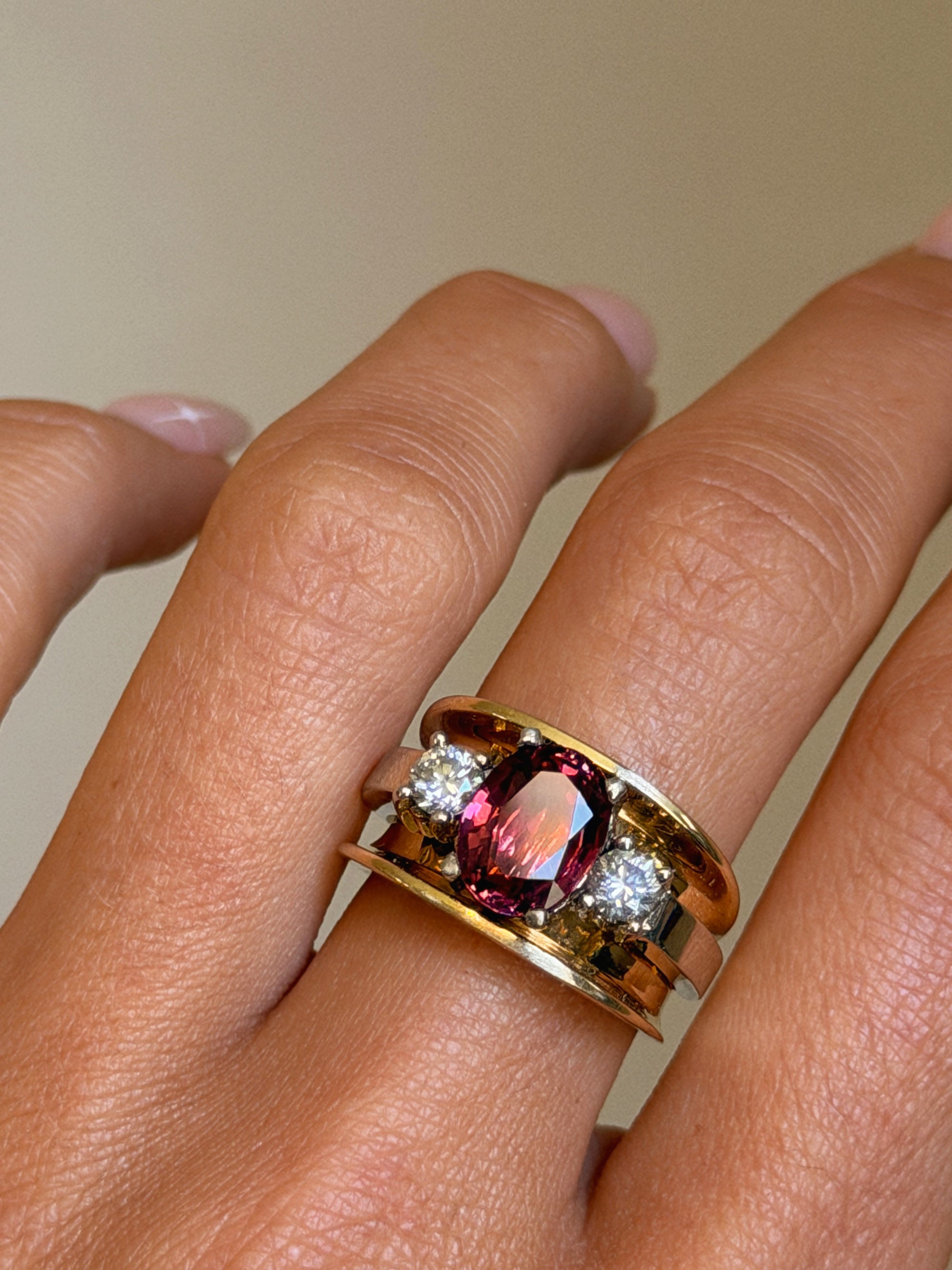 ROSES FOR YOUR CHEEKS, ROSES FOR YOUR EYES // VINTAGE PINK TOURMALINE AND DIAMOND RING