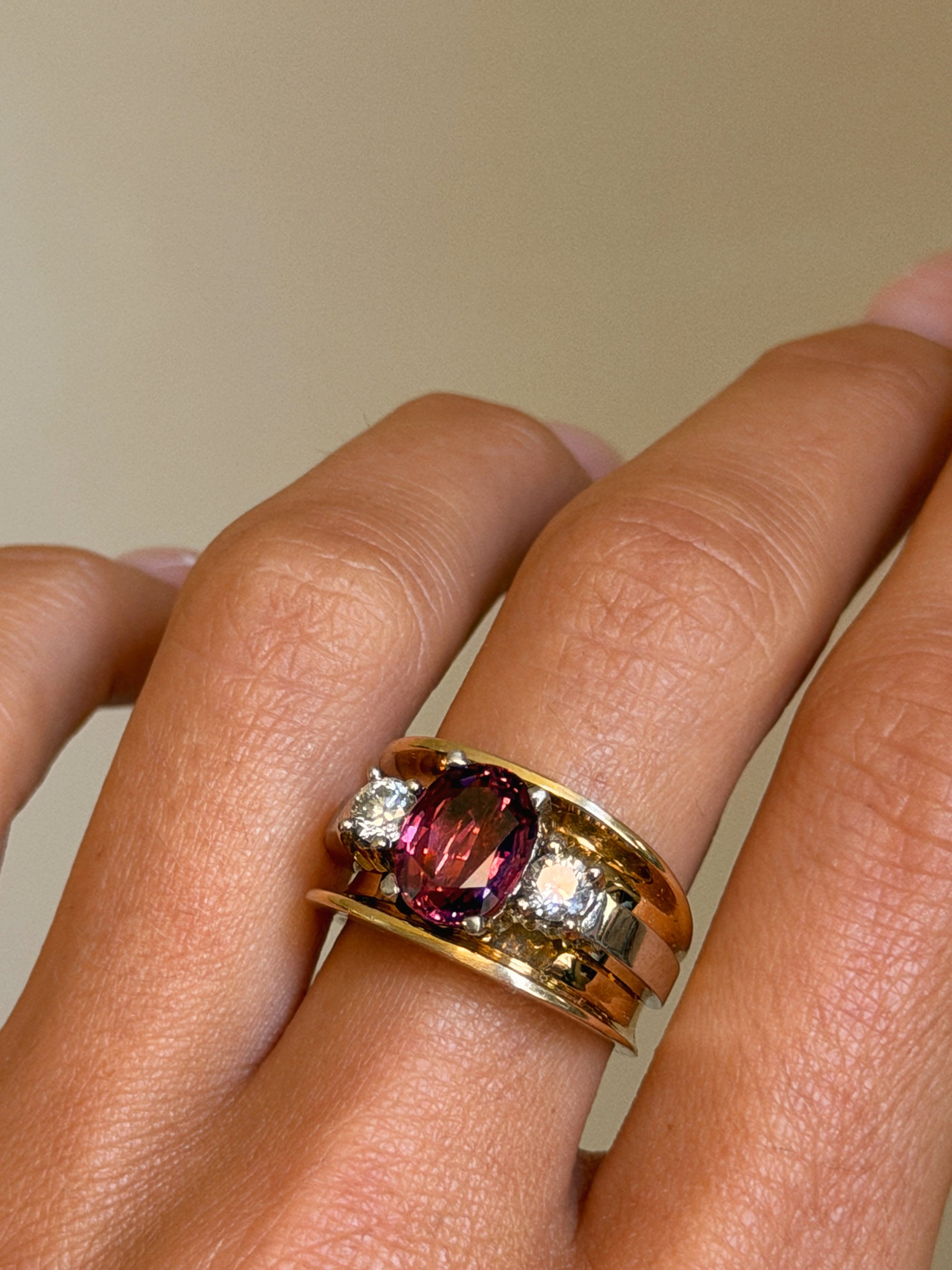 ROSES FOR YOUR CHEEKS, ROSES FOR YOUR EYES // VINTAGE PINK TOURMALINE AND DIAMOND RING