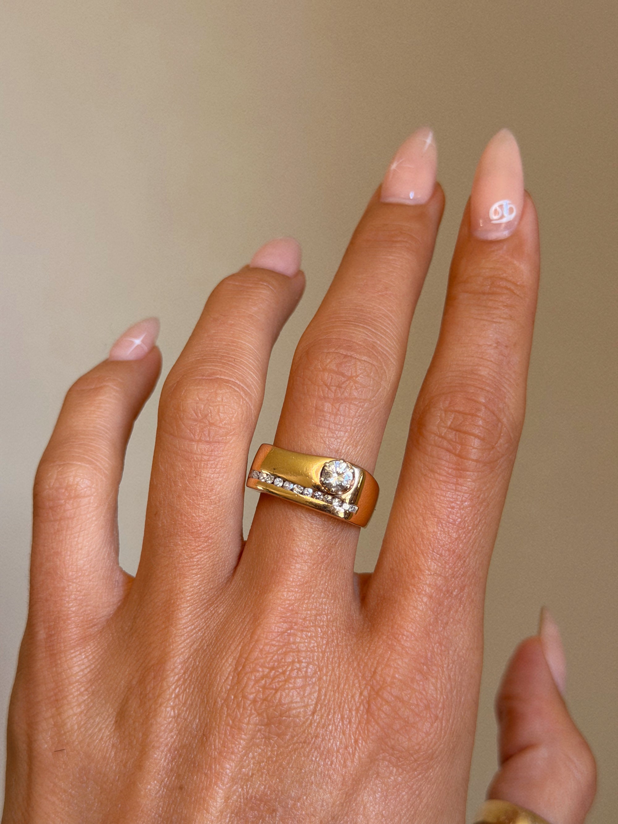 I JUST WANT TO WATCH EVERY SUN SET AND MOON RISE OVER THE MOUNTAINS WITH YOU // VINTAGE GOLD AND DIAMOND BAND